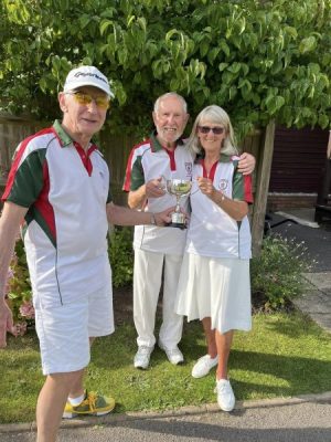 Over 70’s Pairs Winners Cliff Higgins and June Davis,
