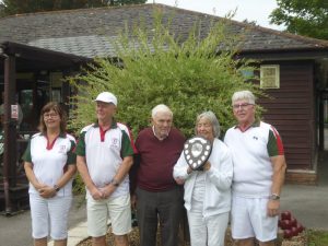 Gerald Miller Shield, Winners Anita Pound & Ian Holmes, Runners up Sally White and Ian Sayner