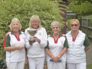 Ladies Pairs, Winners Jenny Dalglish & Mo Mathews Runners up Doreen Holmes and Kim Hargreaves