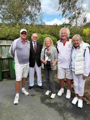 Open Fours winners, Dave Mather, Bev Hicks, Mike Mathews and Maureen Mathews
