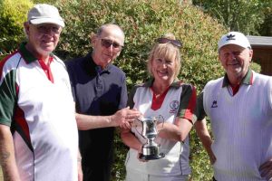 Mixed Triples winners, Les Howard, Sue Sirl and Ian Sayner